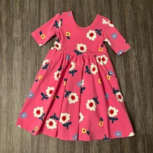 Hanna Andersson pink floral print twirl dress